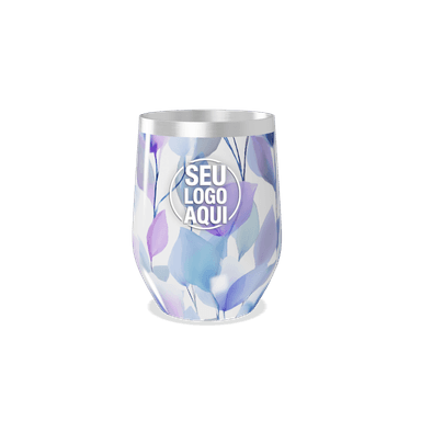Copo Térmico Slim Floral Azul E Roxo personalizado