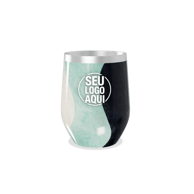 Copo Térmico Slim Design Ondulado Preto E Verde personalizado