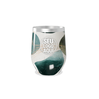 Copo Térmico Slim Verde Abstrato Aço Inox personalizado