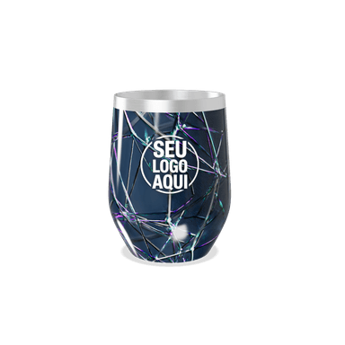 Copo Térmico Slim Estampa Geométrica Azul personalizado