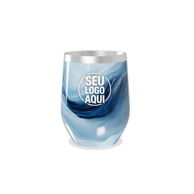 Copo Térmico Slim Azul Marmorizado Inox personalizado