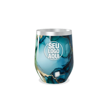 Copo Térmico Slim Azul Mármore Inox personalizado