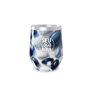 Copo Térmico Slim Pedras Azul E Branco personalizado