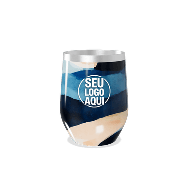 Copo Térmico Slim Estampa Azul Abstrata personalizado