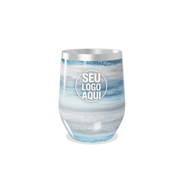 Copo Térmico Slim Azul Marmorizado Inox personalizado