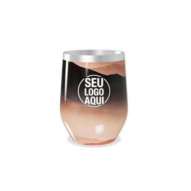 Copo Térmico Slim Montanha Bege Inox personalizado