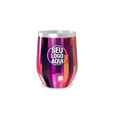 Copo Térmico Slim Colorido Geométrico Aço personalizado