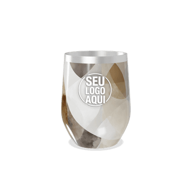 Copo Térmico Slim Geométrico Bege Aço Inox personalizado