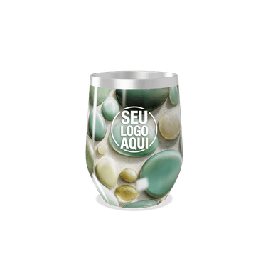 Copo Térmico Slim Pedras Verdes Vidro personalizado