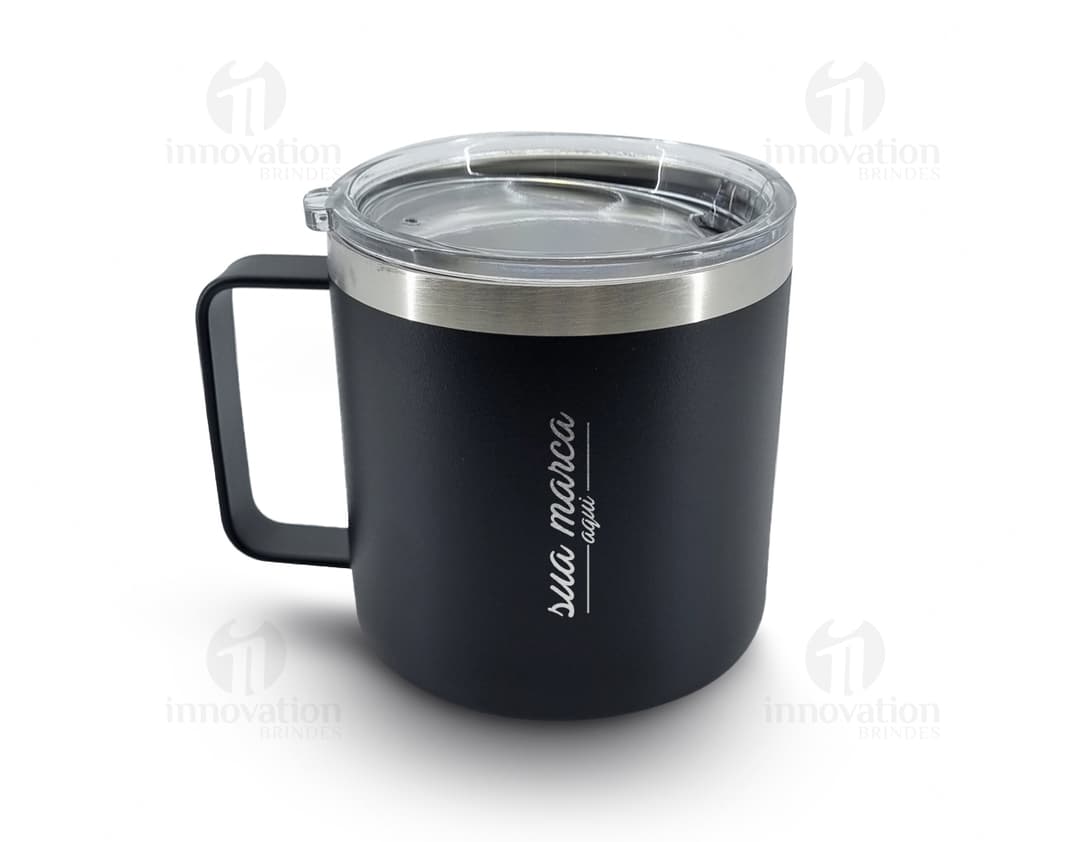 Caneca térmica 450ml para manter sua bebida favorita quente por mais tempo! Perfeita para café, chá, chocolate quente e muito
