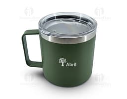 Caneca térmica 450ml para manter suas bebidas quentes por mais tempo! Com design elegante e prático, ideal para café, chá