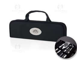 9-Piece BBQ Set - Practical and versatile, this BBQ set is the perfect accessory for barbecue lovers. With a sturdy leather
