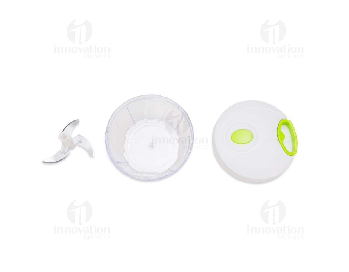 Container colorido vazio com design vibrante, utilizado para armazenar alimentos e ingredientes para preparo de refeições.