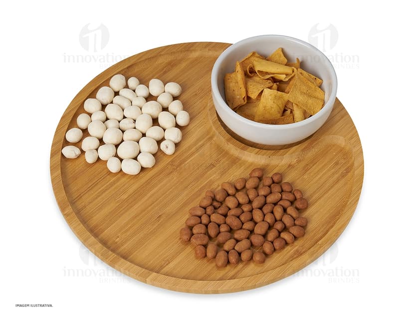Petisqueira de bambu 32x32, ideal para servir petiscos e aperitivos com elegância e sustentabilidade. Produto em bambu de alta qualidade, perfeito para qualquer ocasião. Aproveite!