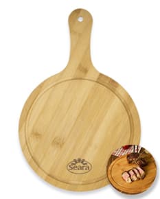 Tábua redonda de madeira orgânica para preparo de alimentos frescos e saudáveis na sua cozinha. Ideal para cortar e servir legumes, ervas e temperos. Adicione um toque gourmet às suas refeições com este utensílio de alta qualidade. Compre já!