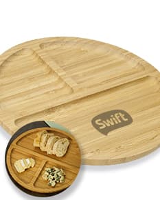 Petisqueira de bambu 25x25 - Ideal para servir petiscos de forma elegante e sustentável. Perfeita para compor a decoração da sua mesa com charme e praticidade. Garanta já a sua!