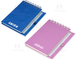 Bloco de anotação preto moderno para escritório e negócios. Ideal para armazenamento de informações em papel, com design