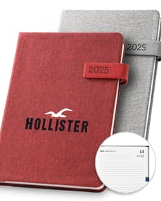 Agenda A5 com fecho magnético, folhas em branco, capa de plástico marrom, design retro, textura de couro, ideal para organização de compromissos e anotações.