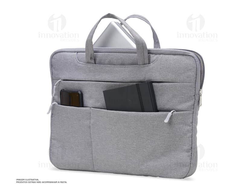 Pasta preta de couro para notebook de 15 polegadas, ideal para uso empresarial e viagens. Design elegante e moderno, com fecho de metal, alça de mão e alças ajustáveis para as costas. Perfeita para transportar seu dispositivo com segurança e estilo.