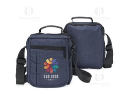 Bolsa de ombro de couro preto com alça, zíper e diversos compartimentos. Ideal para viagens de negócios, viagens a lazer ou