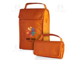 Bolsa térmica dobrável de 3L em couro preto - ideal para viagens e passeios! Moderna, elegante e prática, essa bolsa compacta
