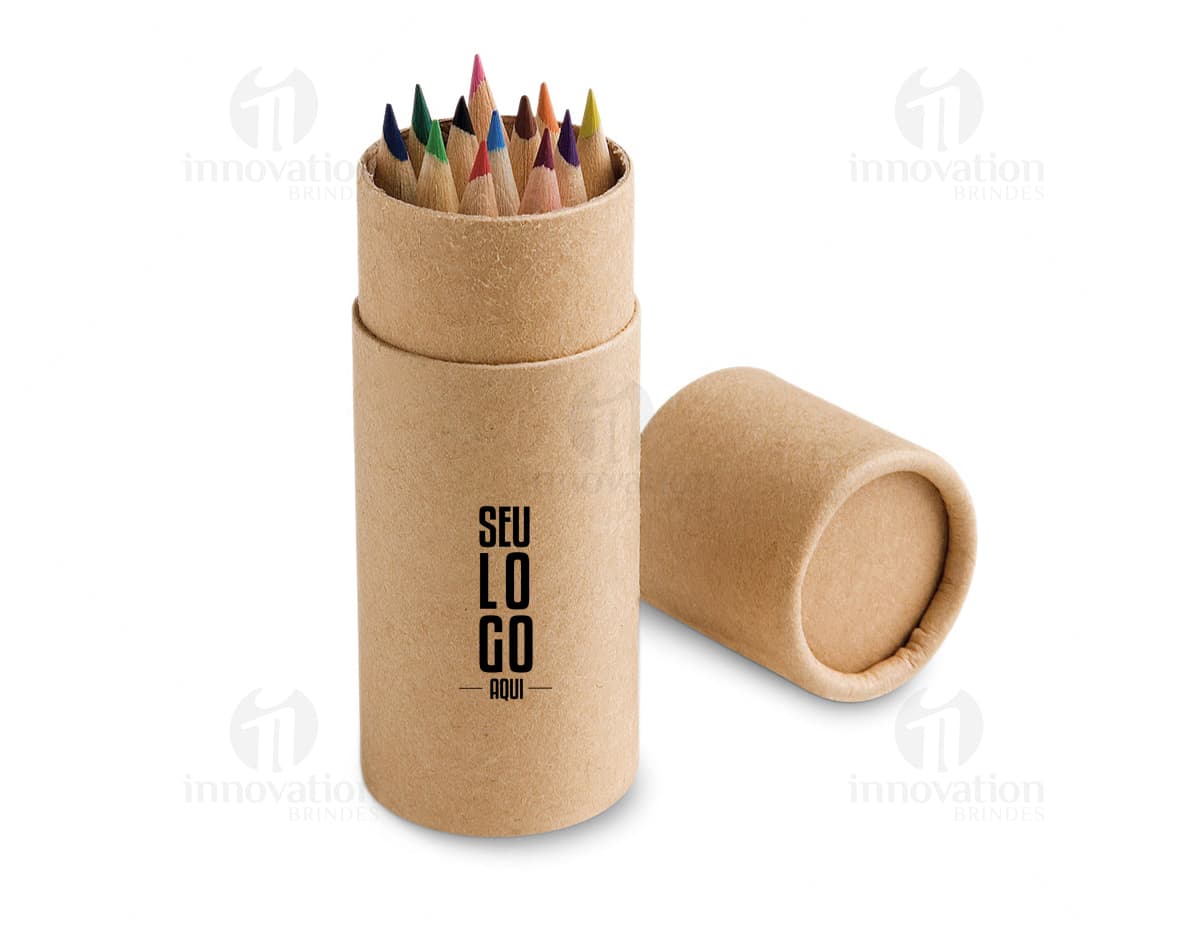 caixa com 12 lápis de cor Personalizado