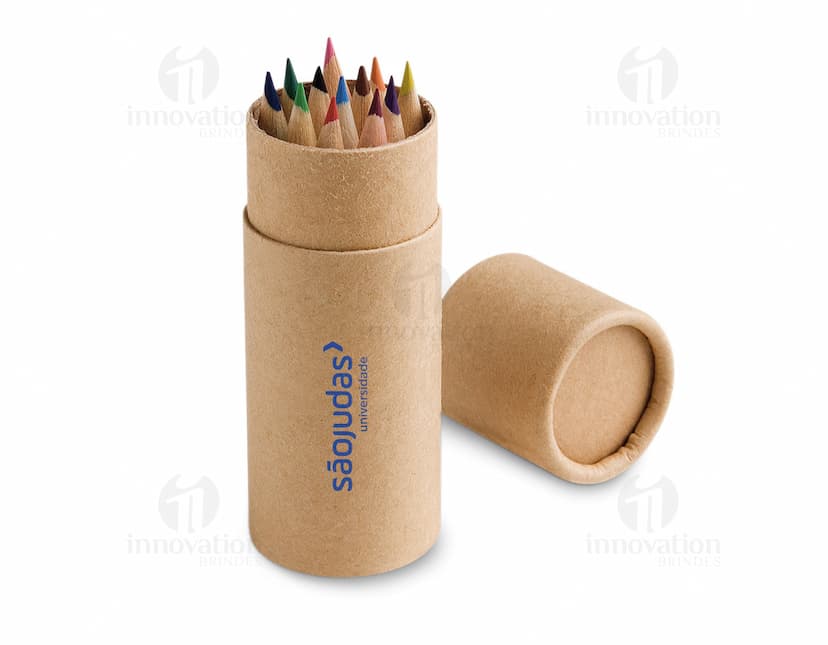 caixa com 12 lápis de cor Personalizado