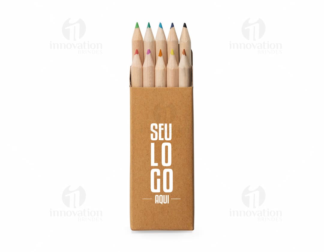 caixa com 10 mini lápis de cor Personalizado