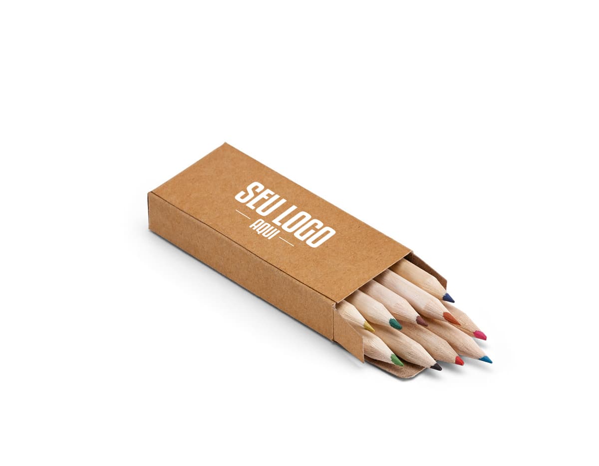 caixa com 10 mini lápis de cor Personalizado