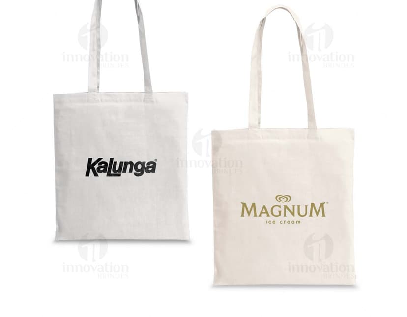 Sacola de algodão reciclado rPET 180 g em cor azul marinho.