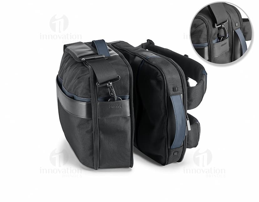 Mochila de couro preta, moderna e elegante para o homem de negócios bem-sucedido. Ideal para transportar seus objetos pessoais com segurança e estilo. Adquira já a sua e demonstre toda a sua sofisticação no trabalho e em viagens. Aproveite!