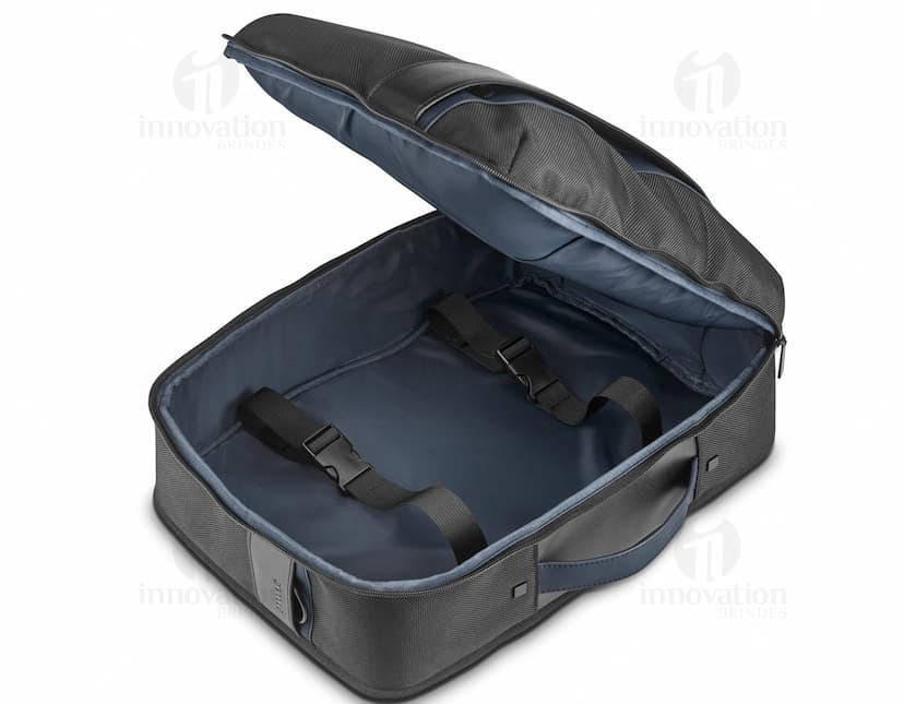 Mochila em couro preta elegante para negócios e viagens. Acessório de alta qualidade, ideal para armazenar objetos pessoais com estilo e segurança. Adquira já a sua!