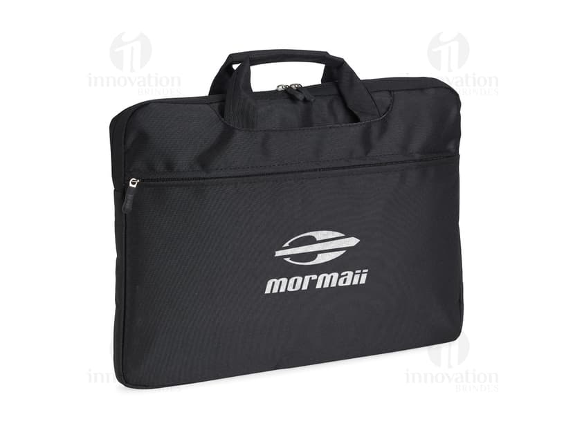 Bolsa para notebook 15,6" em couro preto, com alça transversal, zíper, bolsos e design moderno. Ideal para armazenar seus pertences com estilo e elegância enquanto viaja ou trabalha.