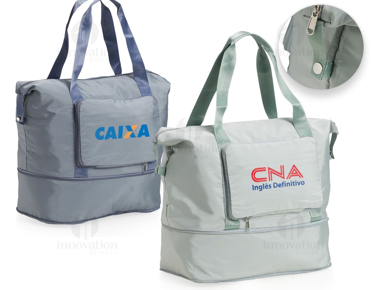 Bolsa Dobrável 35 litros em plástico moderno e elegante, com alça de mão e alças ajustáveis. Design prático e compacto, ideal para compras, viagens ou uso diário.