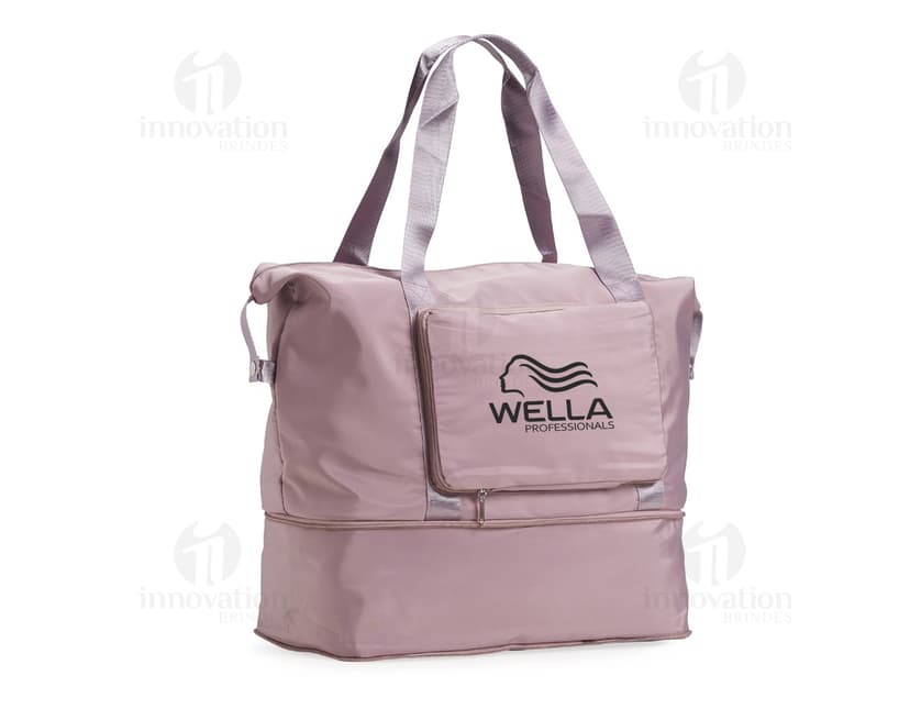 Bolsa Dobrável 35 litros em plástico moderno e elegante, com alça de mão e alças ajustáveis. Design prático e compacto, ideal para compras, viagens ou uso diário.