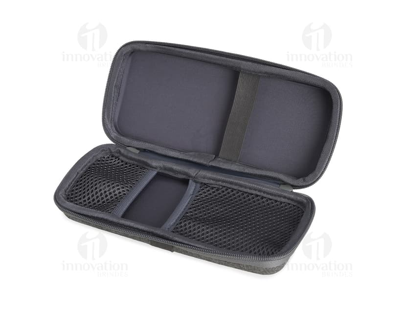 Estojo de metal marrom para armazenar dispositivos eletrônicos. Ideal para manter seus acessórios organizados e protegidos. Prático e elegante, é o complemento perfeito para o seu dia a dia. Garanta já o seu!