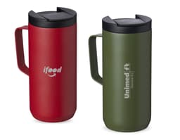 Caneca térmica 400ml - Mantenha suas bebidas quentes por mais tempo com essa caneca termicamente isolada. Feita de metal