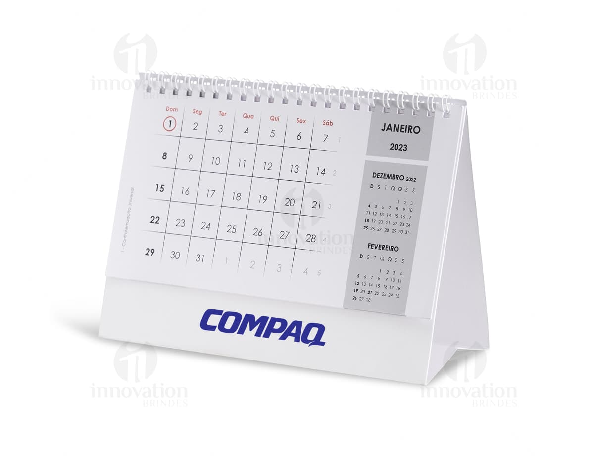 Calendário de Mesa 2023 - Organize seu ano com praticidade e eficiência. Este moderno e prático calendário conta com tecnologia digital, facilitando o controle de datas, compromissos e tarefas. Ideal para uso em escritórios, empresas e home office. Adquira já o seu!