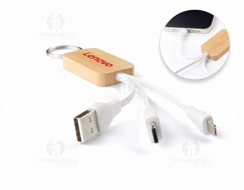 Chaveiro com cabo USB: Conecte-se com praticidade e estilo! Ideal para carregar seu dispositivo eletrônico com facilidade. Compacto, resistente e funcional, perfeito para usar no dia a dia. Garanta já o seu!