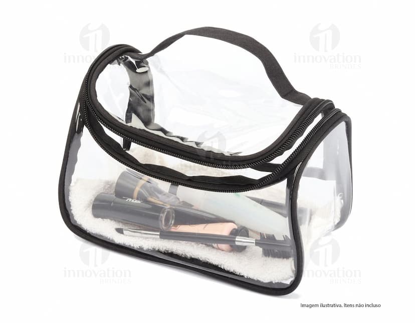 Nécessaire preto com design moderno e elegante. Ideal para transportar seus objetos com estilo e praticidade. Com detalhes em dourado, é perfeito para quem busca sofisticação. Aproveite!