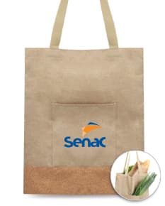 Sacola de papel craft marrom para presente e compras. Design moderno e elegante, ideal para embalar seus produtos com estilo e sustentabilidade. Compre já!