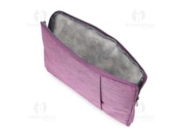 Contenedor de cuero marrón elegante y moderno, con cierre de botón, ideal para almacenar y transportar tablet de 12,4