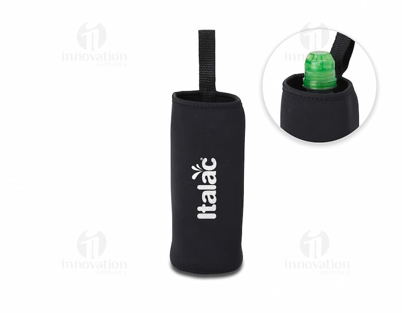 Porta Copo Isotérmico em Neoprene, objeto de metal e plástico, clean e shiny, design cuidadoso.