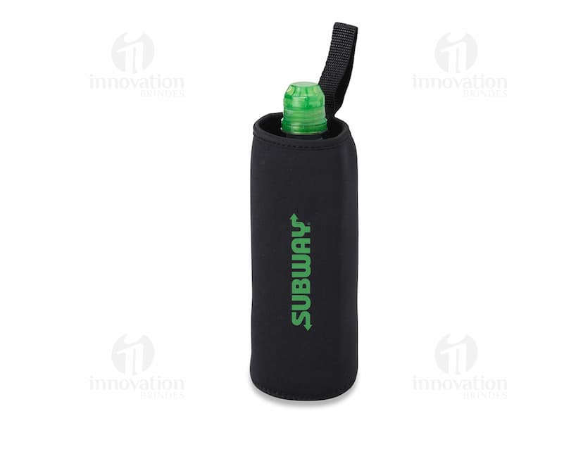 Porta Copo Isotérmico em Neoprene, objeto de metal e plástico, clean e shiny, design cuidadoso.