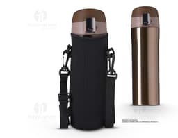 Porta Copo Isotérmico em Neoprene, objeto de metal e plástico, clean e shiny, design cuidadoso.