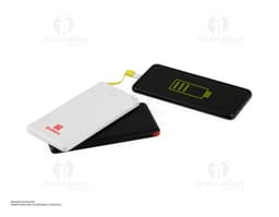 Power Bank 10.000mAh con Indicador LED en negro y plástico, un dispositivo electrónico, tecnológico y portátil. Ideal para