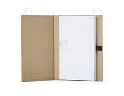 Bloco de anotações vintage em papel amarelo emoldurado com design grunge e borda marrom. Objeto antigo com espaço em branco