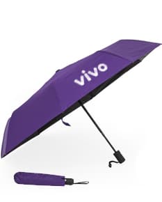 Guarda-chuva automático com proteção UV, design moderno em preto, vazado em forma de dodo, modelo 3D com espaço para mensagem ou símbolo, ideal para proteção contra chuva e raios UV, equipamento de transporte seguro e eficaz em dias chuvosos.