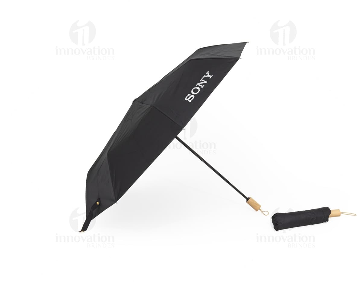 Guarda-chuva manual de nylon em preto, com proteção UV. Ideal para proteger contra a chuva e o sol durante o trabalho ou estudo. Ótimo item para se ter no escritório ou na escola. Tecnologia moderna de fabricação e design elegante. Item essencial para se manter protegido e confortável em dias chuvosos ou ensolarados.