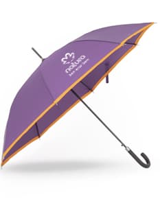 Guarda-chuva manual em poliéster com aço, design colorido em laranja e amarelo, com uma combinação de cores vibrantes. Possui uma forma única de guarda-sol com detalhes em 3D, apresentando elementos gráficos e símbolos, como um peixe-espada e uma fita arco-íris. O guarda-chuva é decorado com padrões modernos e uma asa de guarda-chuva com marcações de segurança. É um acessório ideal para proteção contra chuva e sol durante o verão, adequado para uso de pescadores, surfistas e para decoração em vários ambientes.